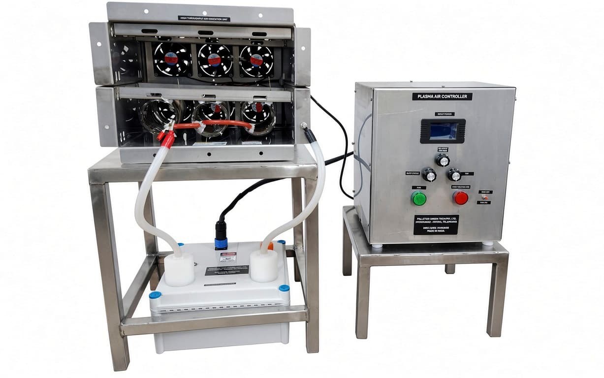 Industrial plasma ionised air system for food processing applications